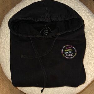 Anti Social Social Club Black Hoodie with Multicolor Logo
